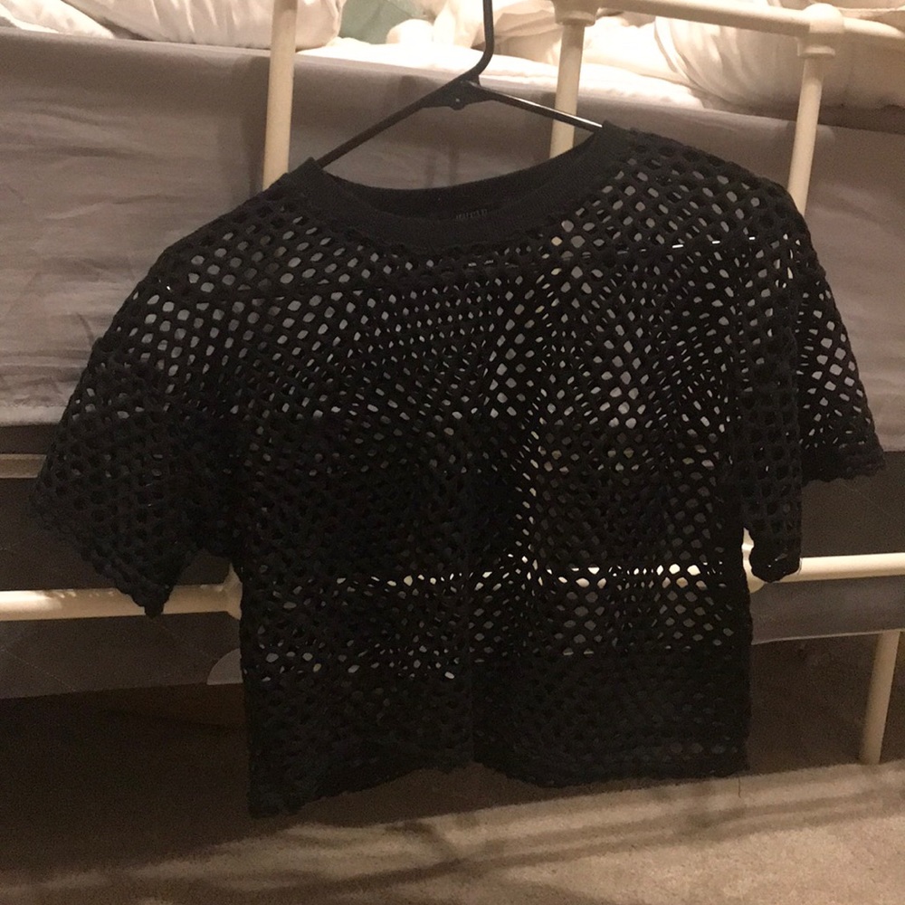 Forever 21 black mesh crop
